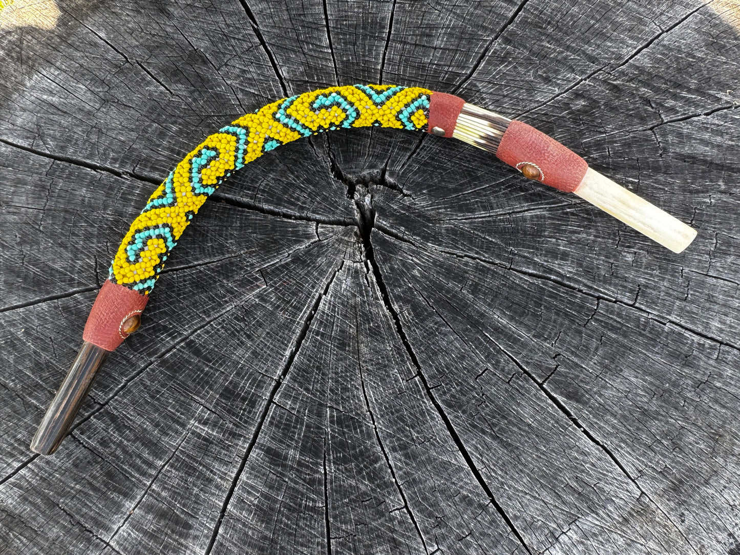 XL Shapibo Beaded Peruvian Tepi hapé applicator