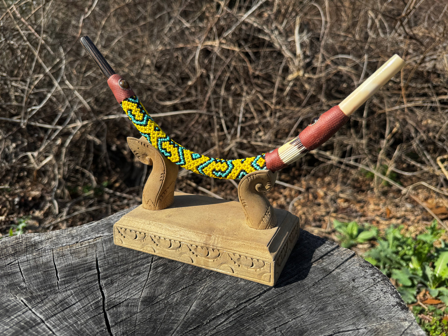 XL Shapibo Beaded Peruvian Tepi hapé applicator