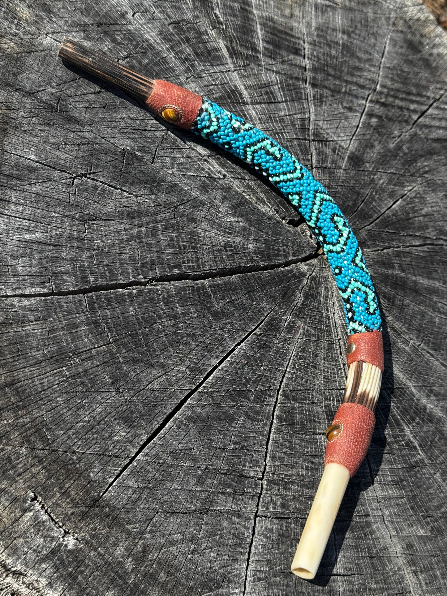 XL Shapibo Beaded Peruvian Tepi hapé applicator
