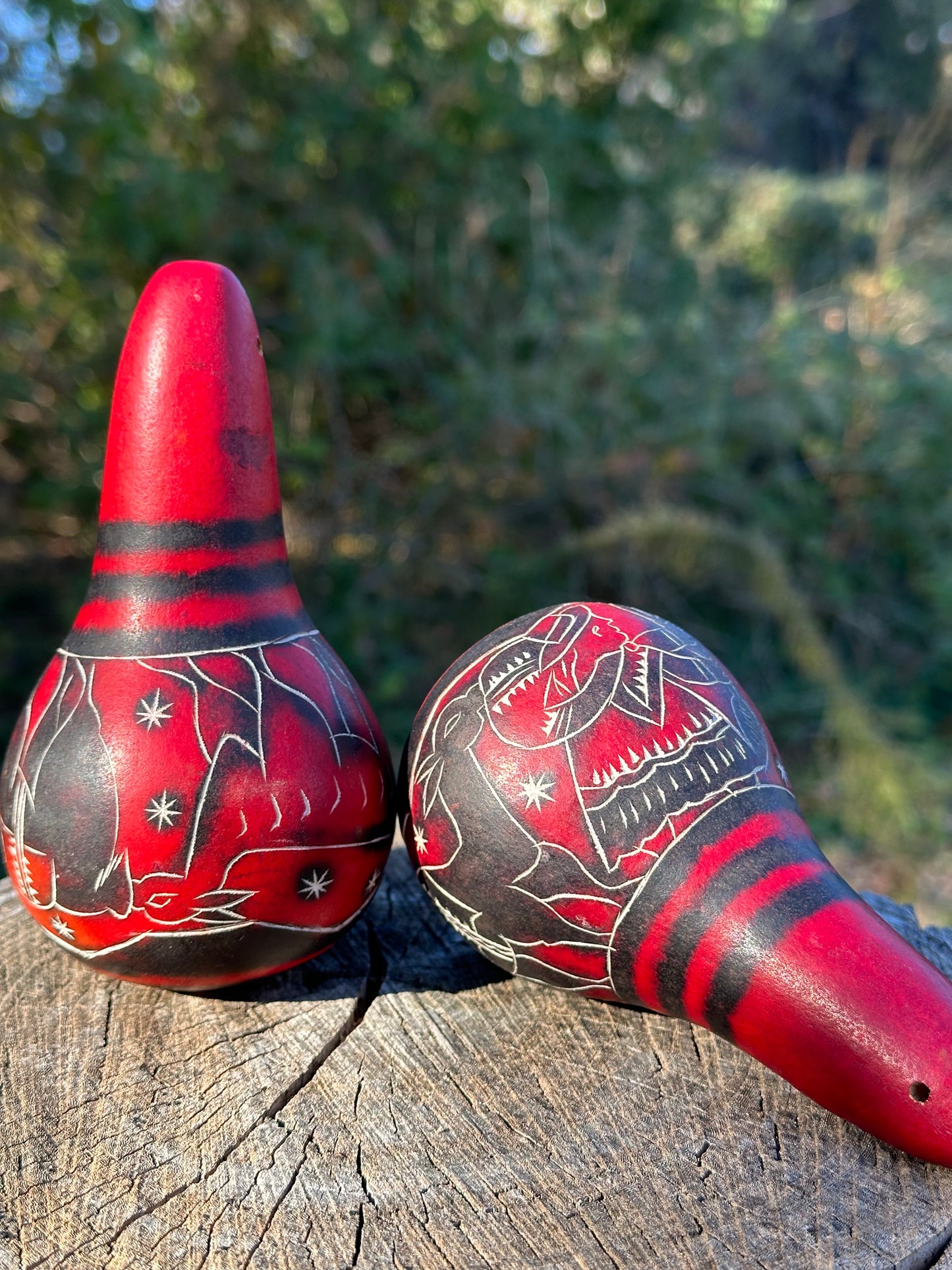 Peruvian Maracas (Llama designs)