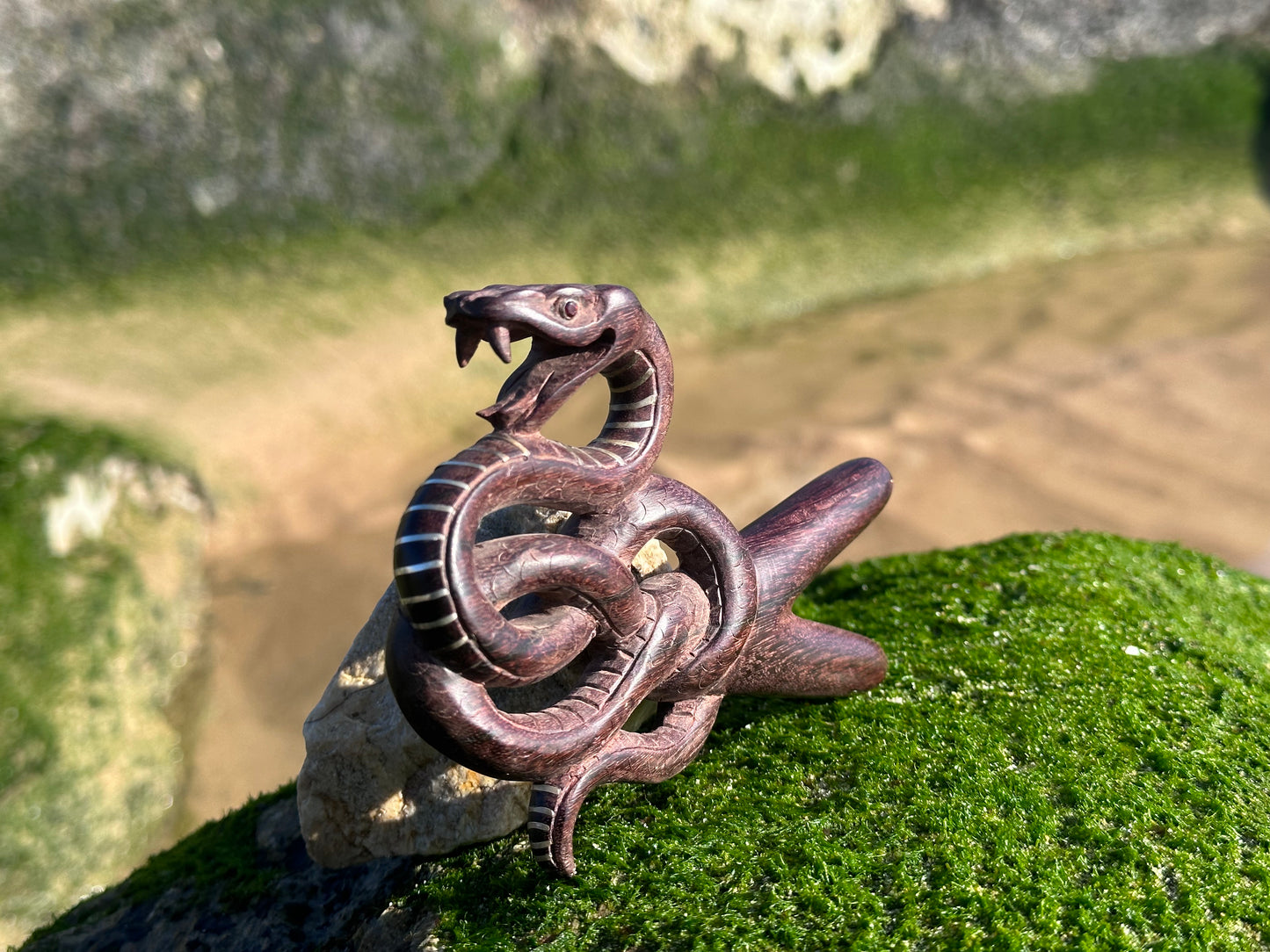 Coiled Snake Kuripe (self applicator for hapé/rapé snuff)
