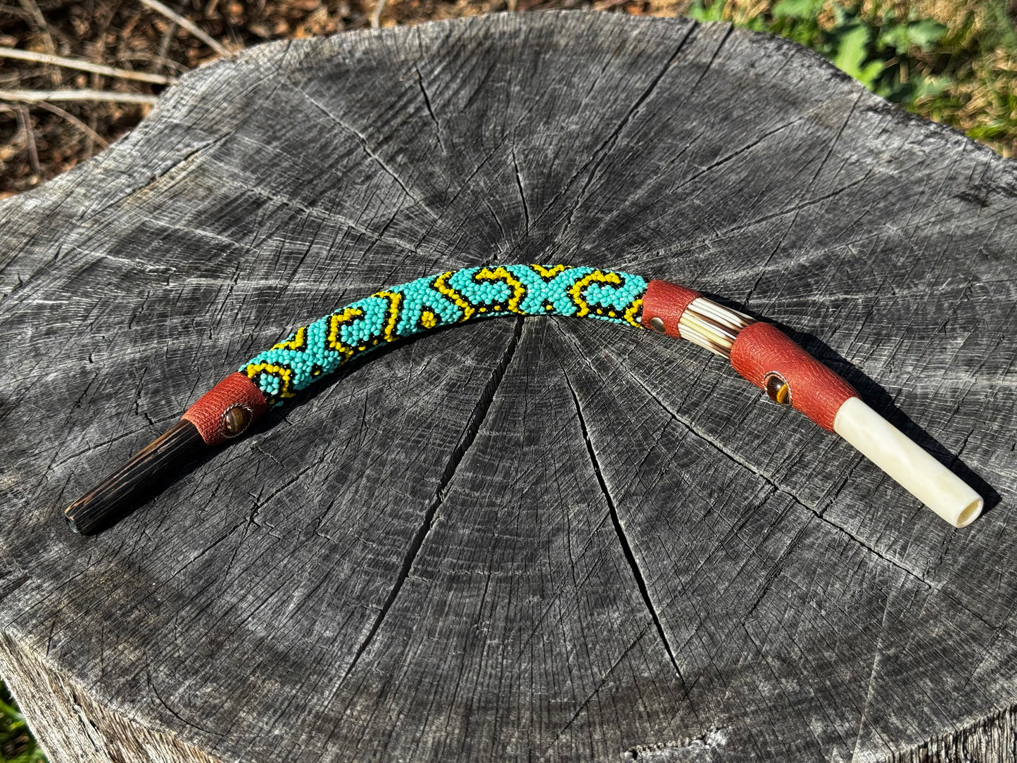 XL Shapibo Beaded Peruvian Tepi hapé applicator
