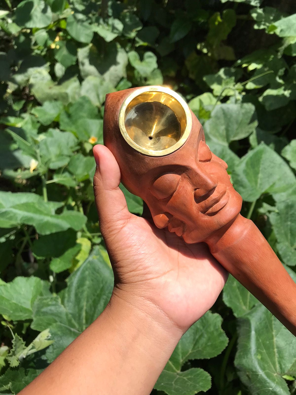 Pipa de tabaco con cara Tiki