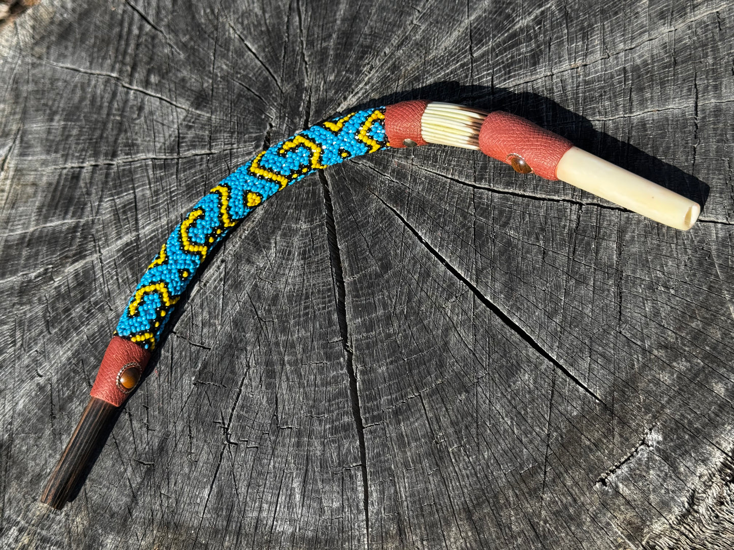 XL Shapibo Beaded Peruvian Tepi hapé applicator