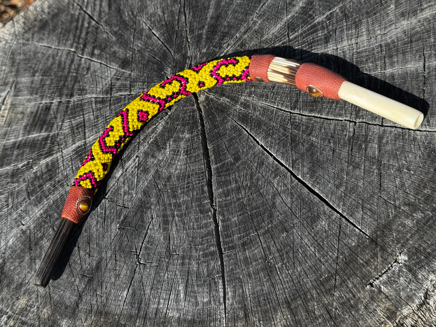 XL Shapibo Beaded Peruvian Tepi hapé applicator