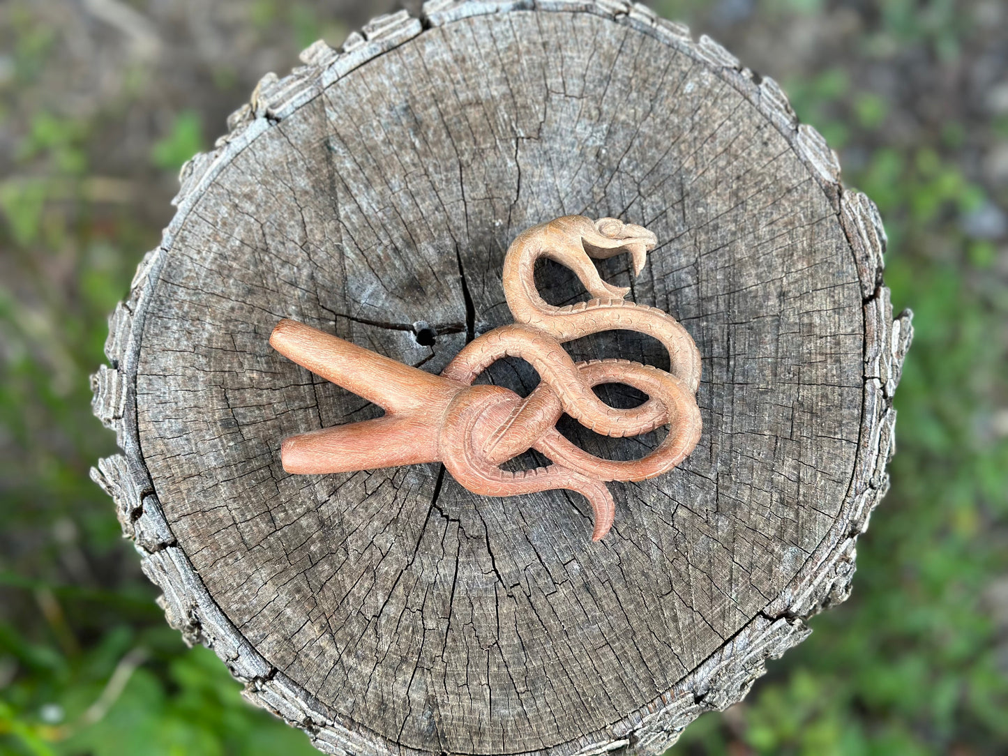Coiled Snake Kuripe (self applicator for hapé/rapé snuff)
