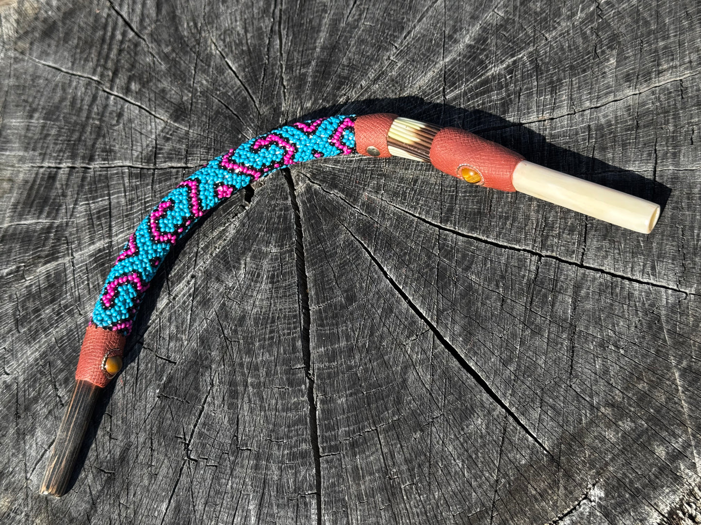 XL Shapibo Beaded Peruvian Tepi hapé applicator