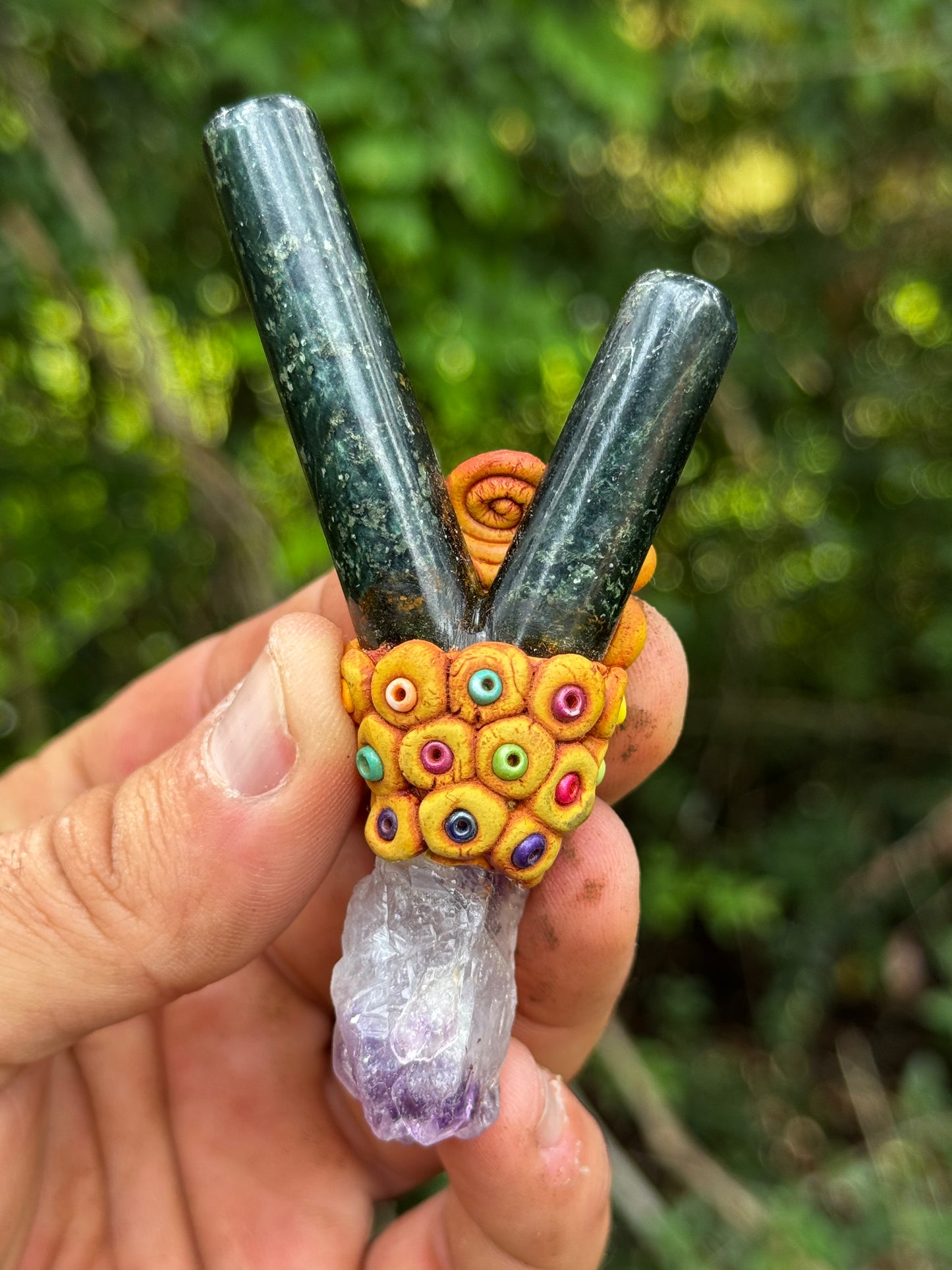 Peruvian Stone & Amethyst Kuripe