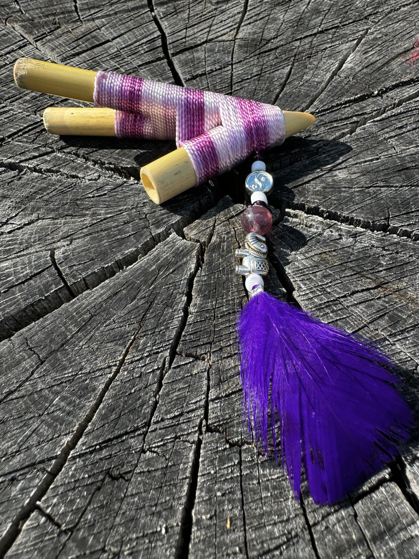Colombian Double nostril bamboo kuripes (self applicator for hapé/rapé snuff)