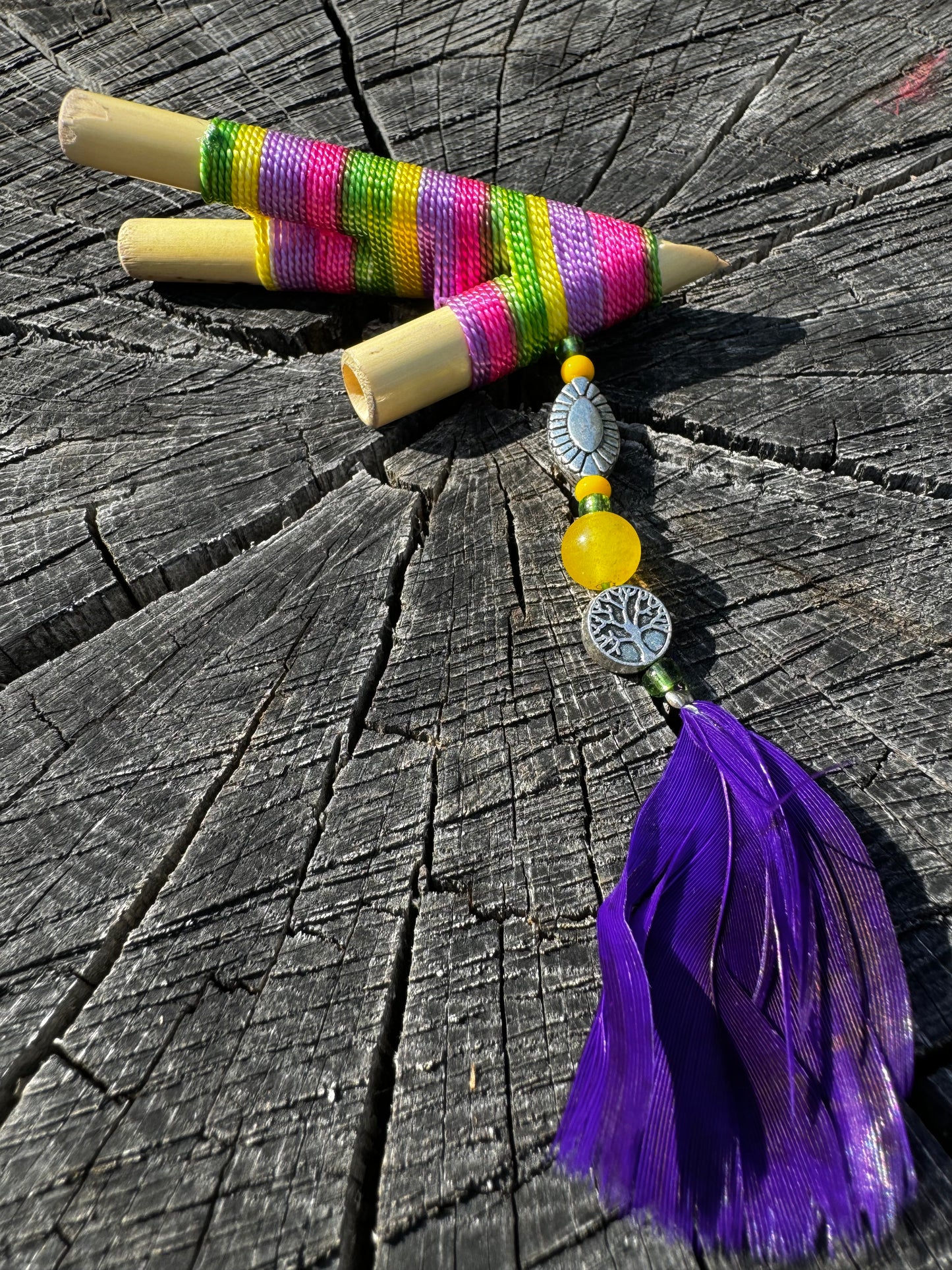 Colombian Double nostril bamboo kuripes (self applicator for hapé/rapé snuff)