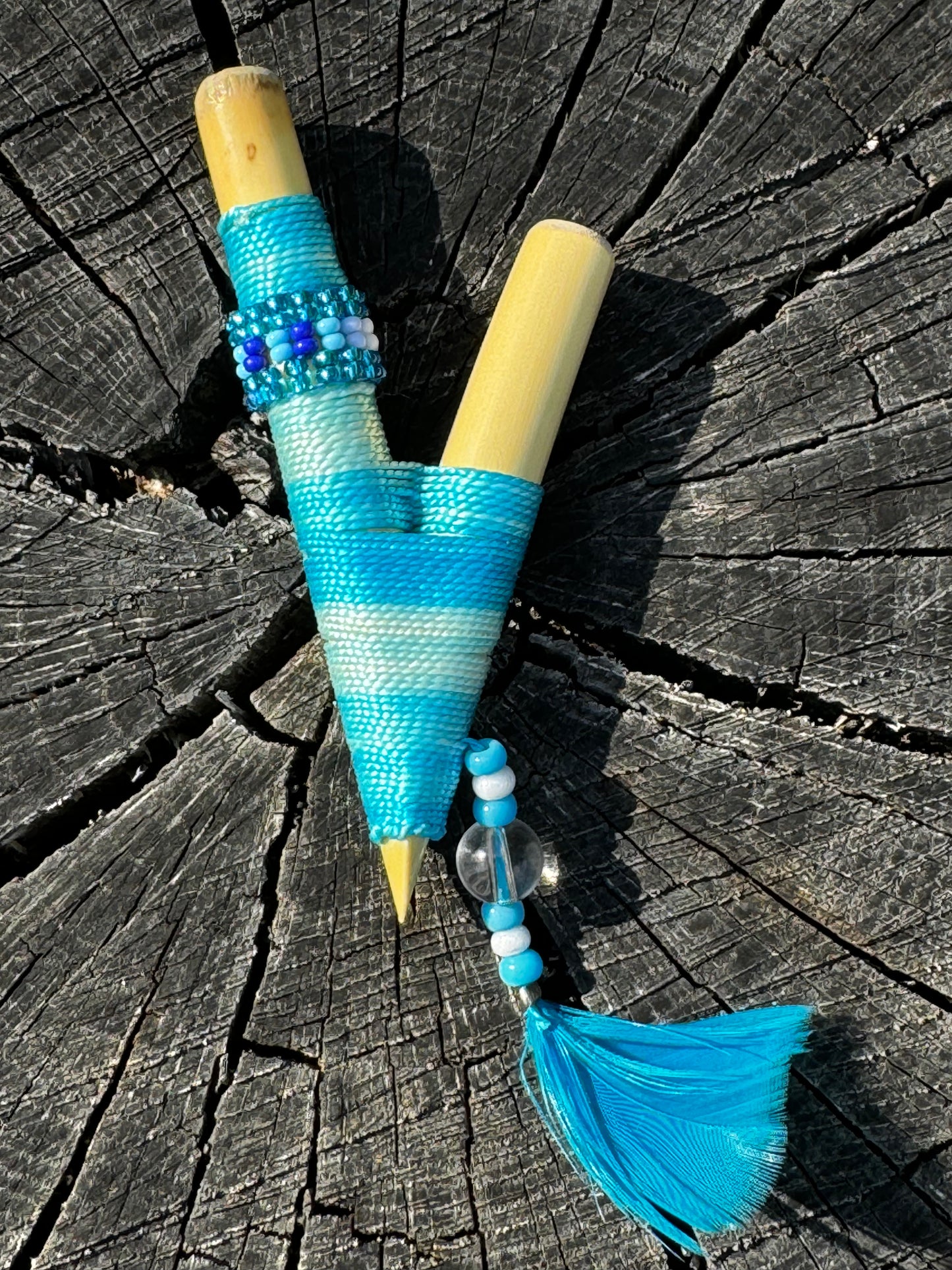 Colombian bamboo kuripes (self applicator for hapé/rapé snuff)