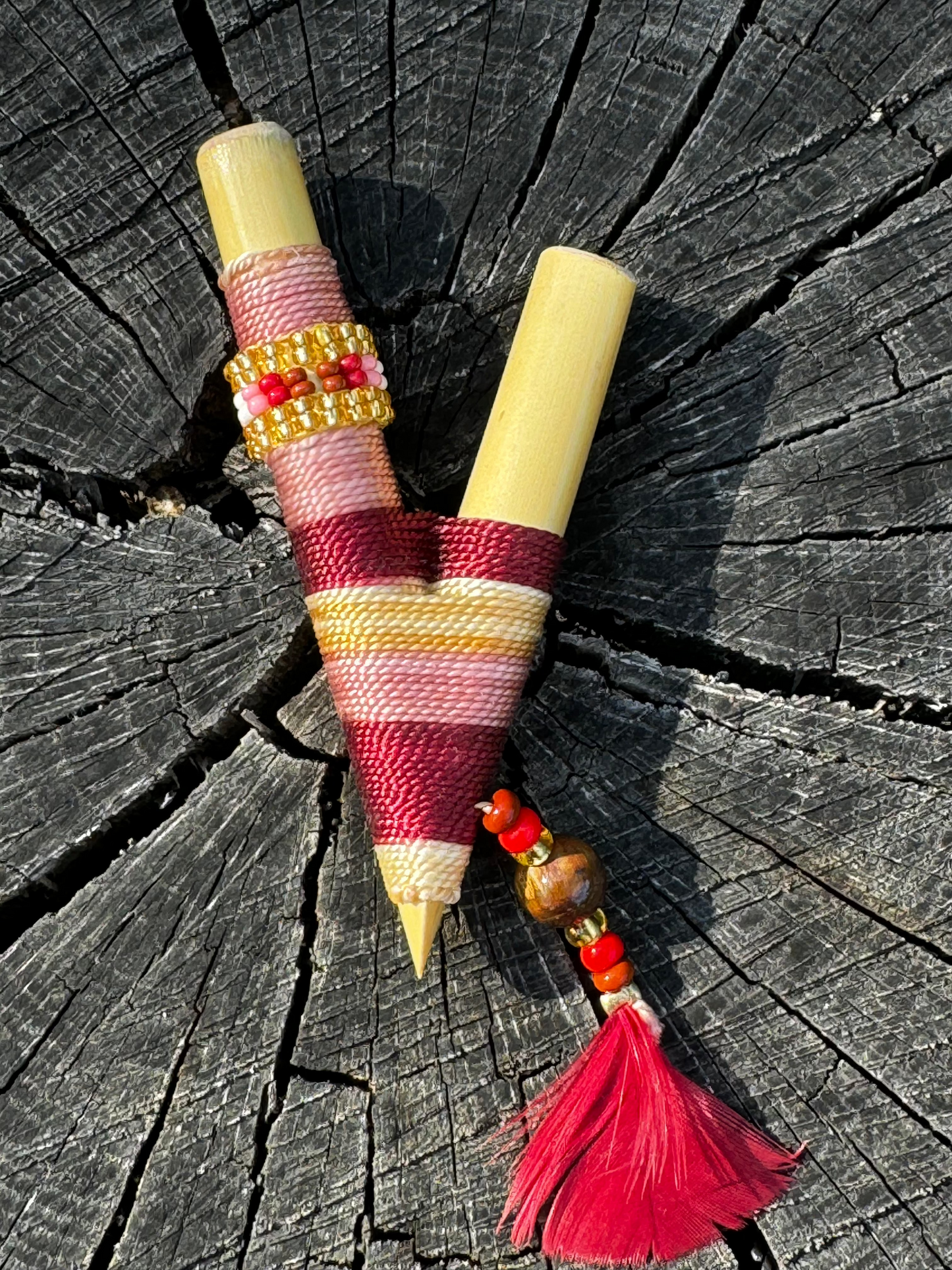 Colombian bamboo kuripes (self applicator for hapé/rapé snuff)