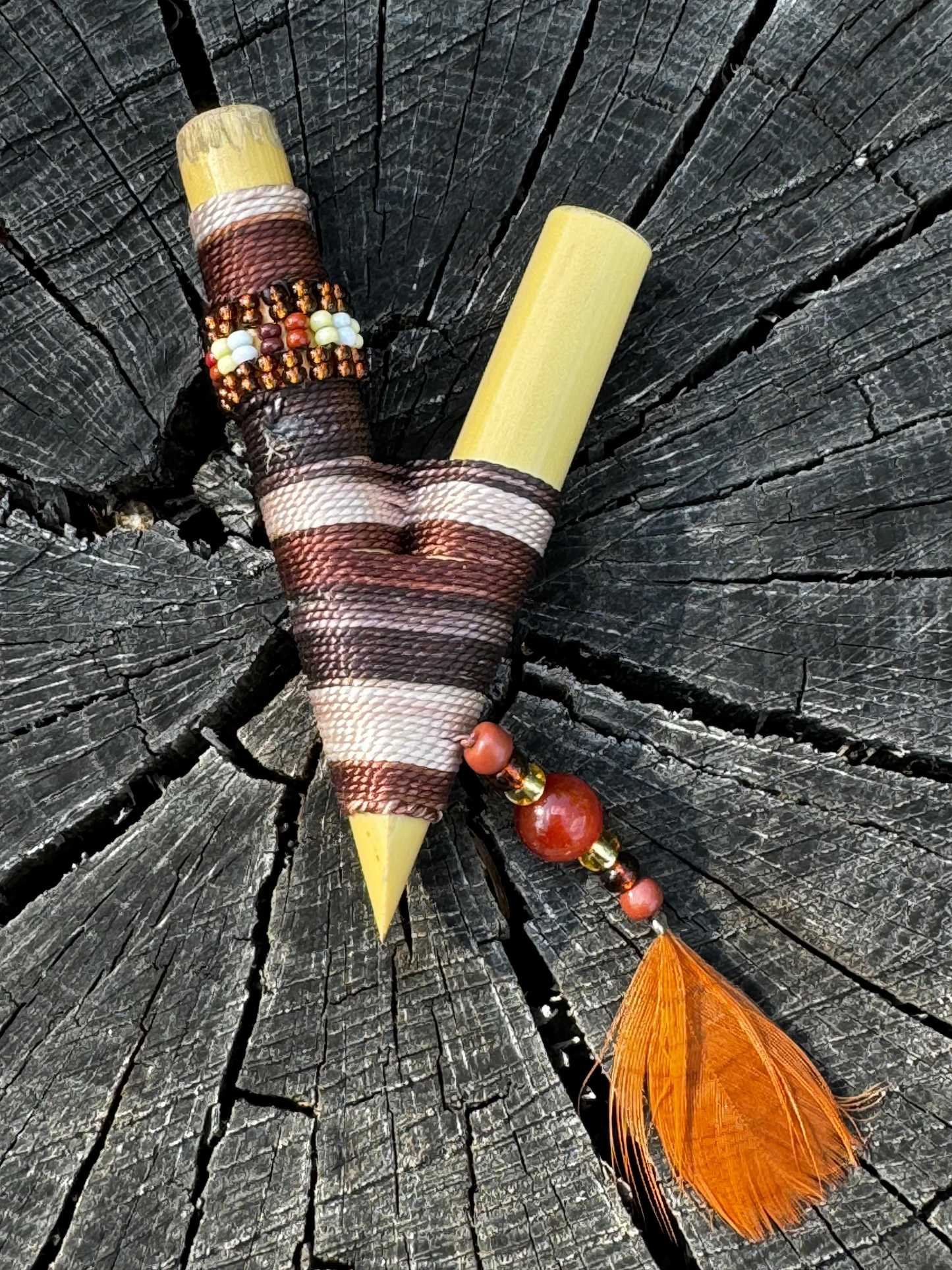 Colombian bamboo kuripes (self applicator for hapé/rapé snuff)