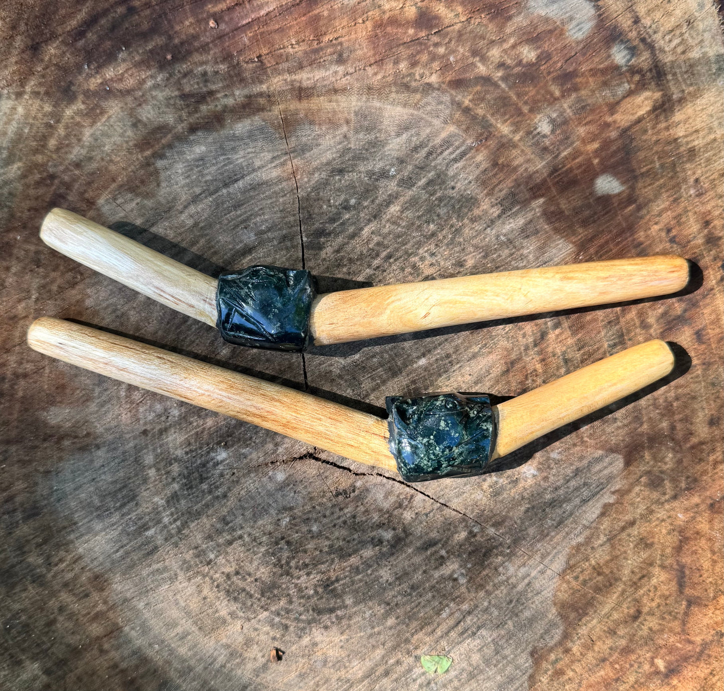 Wood Tepi with Stone Totem head
