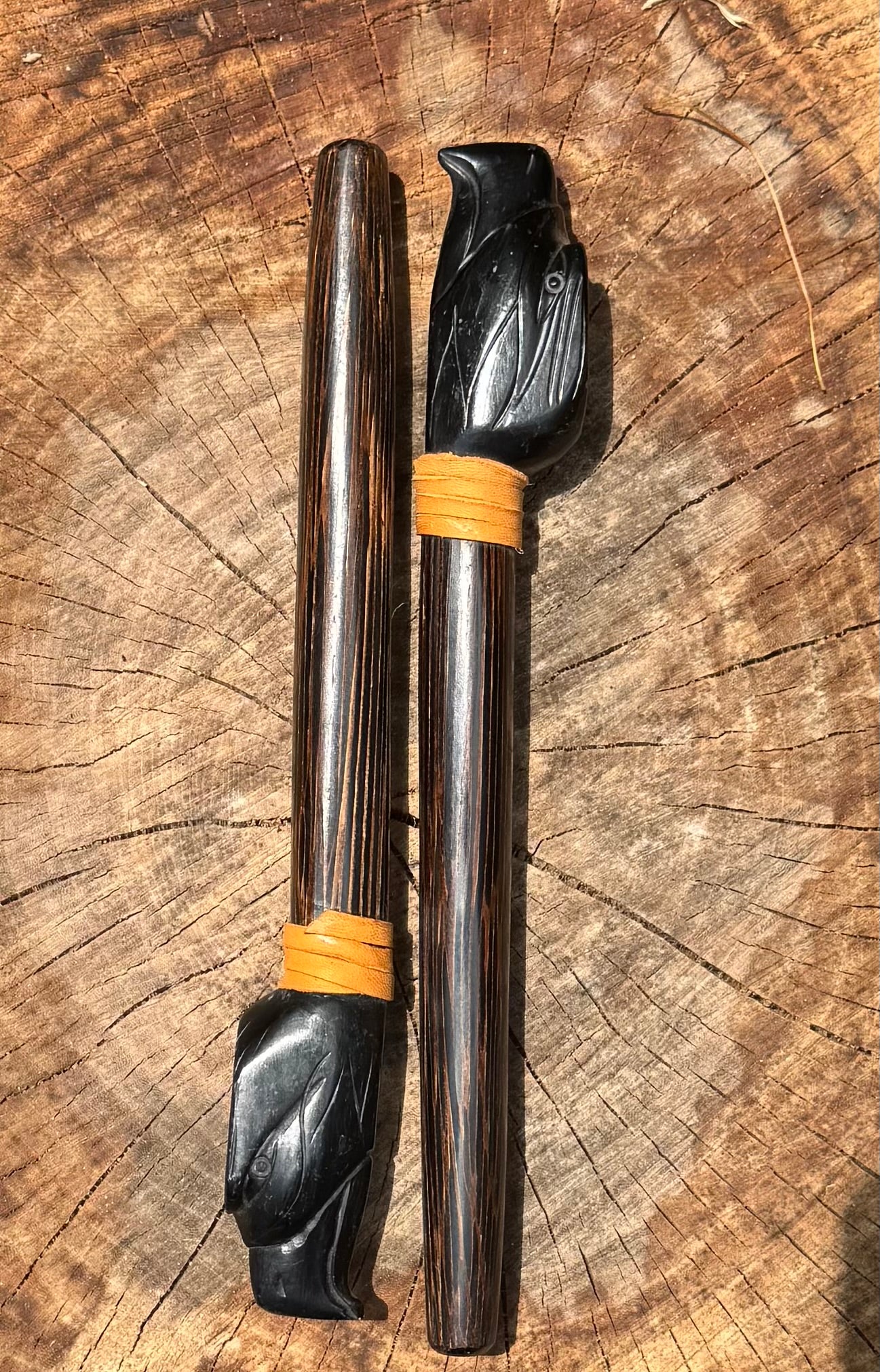 Stone Totem Head Smoking Pipe