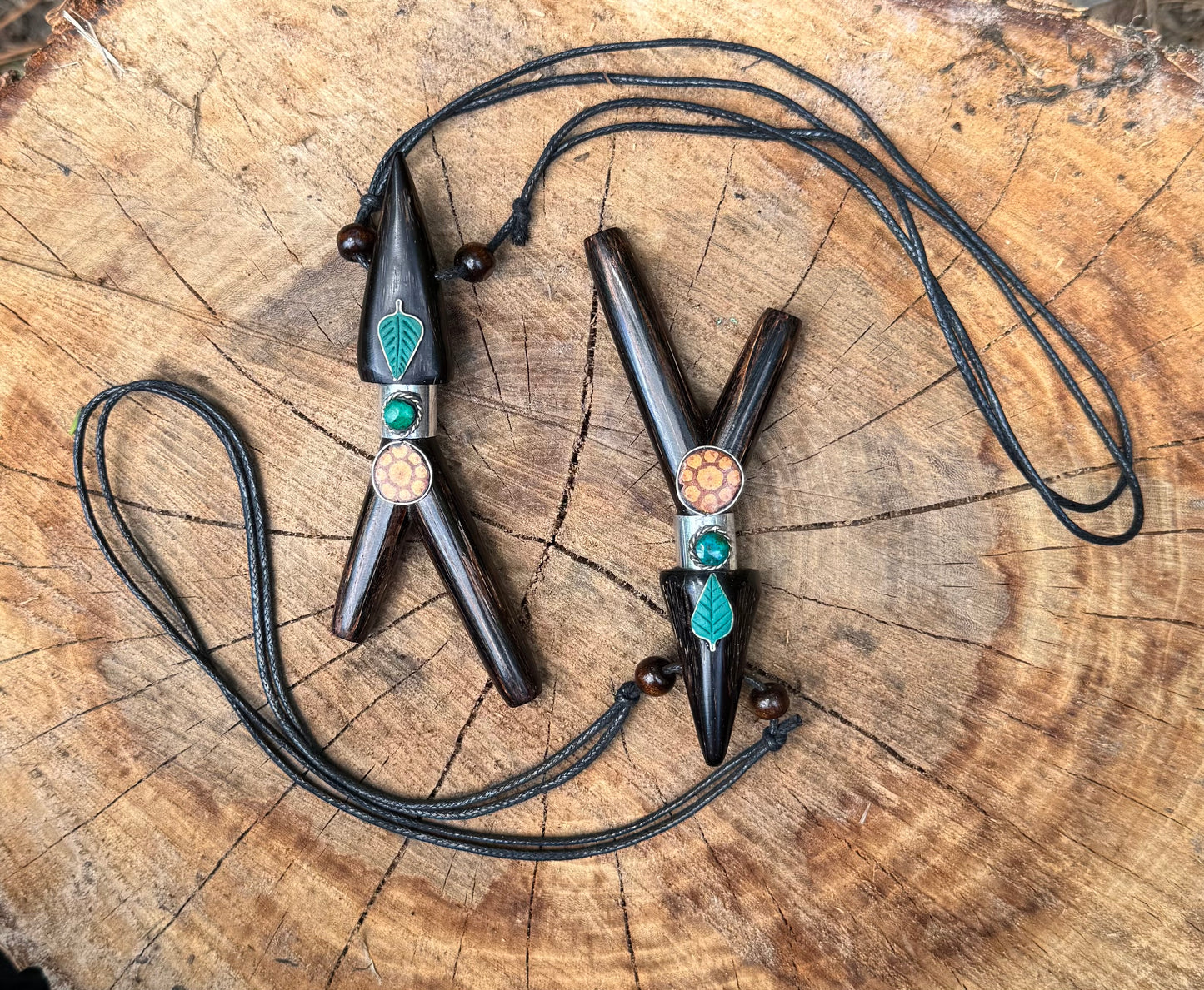 Shipibo Kuripe necklace w/ Metal, Aya & Serpentine