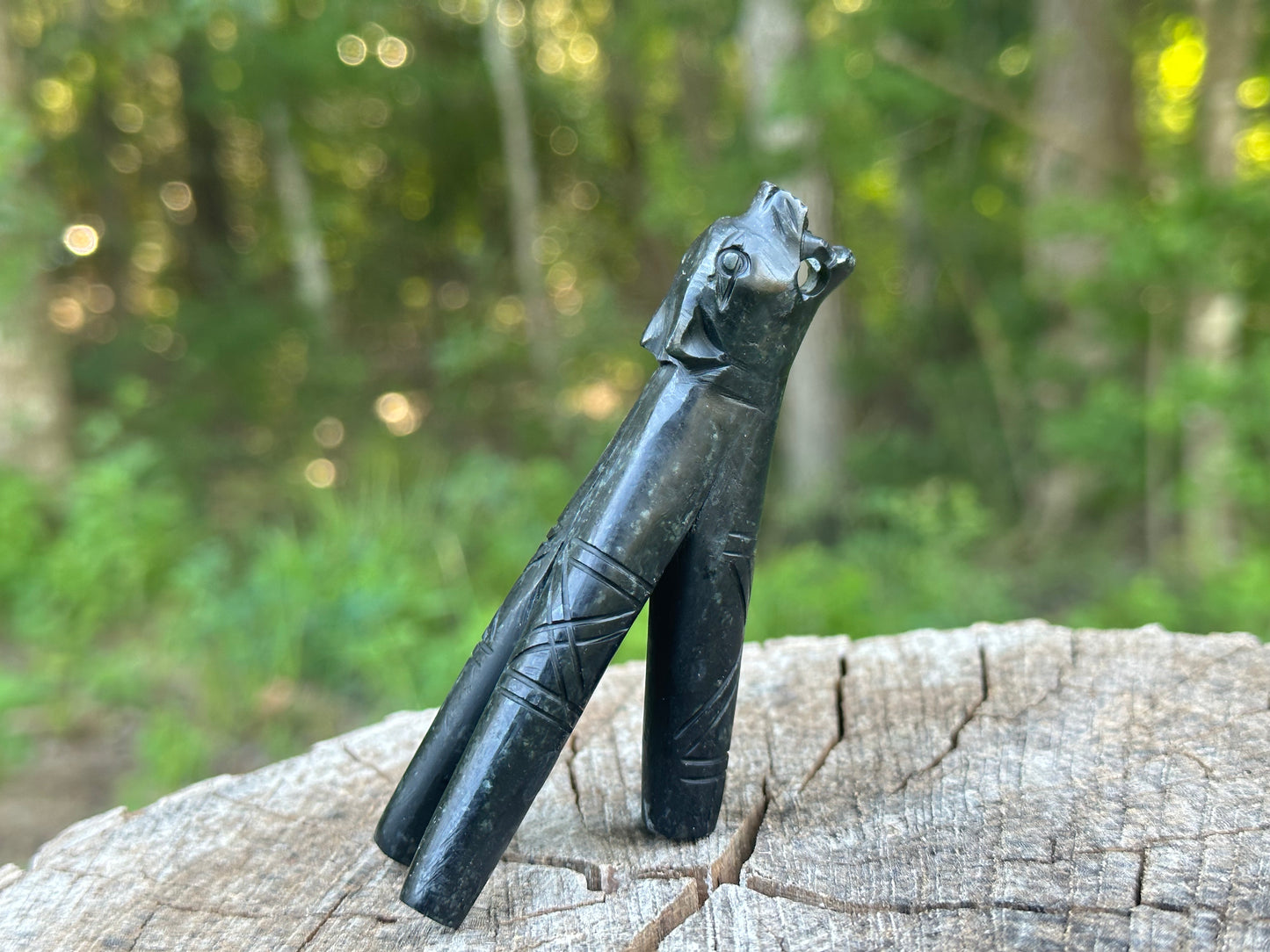 Stone Totem head - Double Nostril Kuripe
