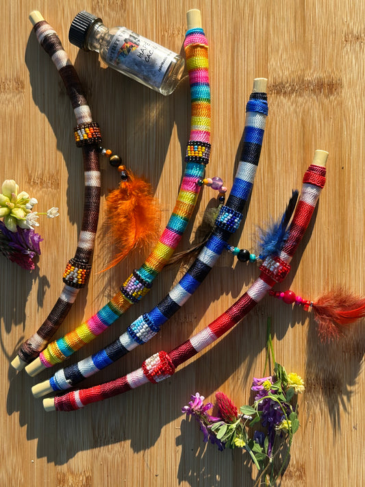 Colombian flexible 2in1 Tepi/Kuripe with bamboo (applicator for hapé/rapé snuff)