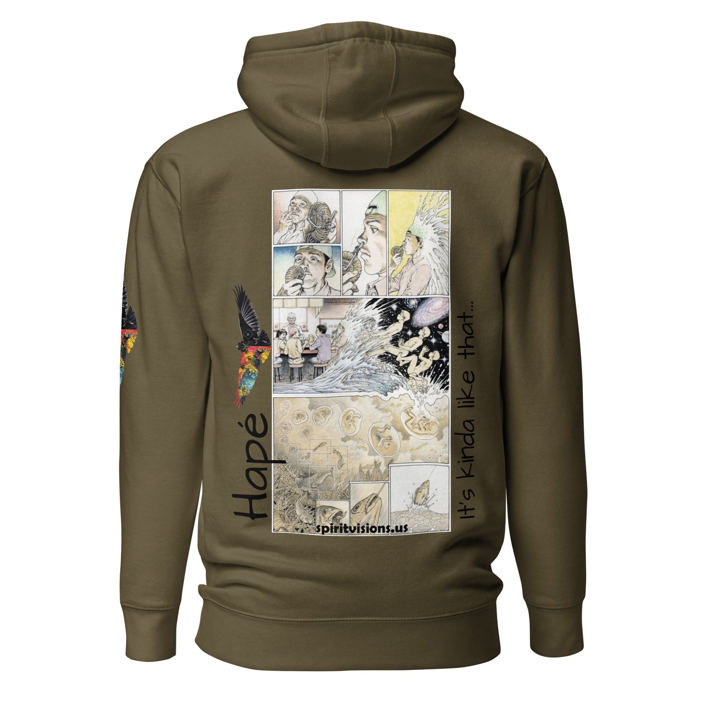 Sudadera con capucha unisex: tira cómica