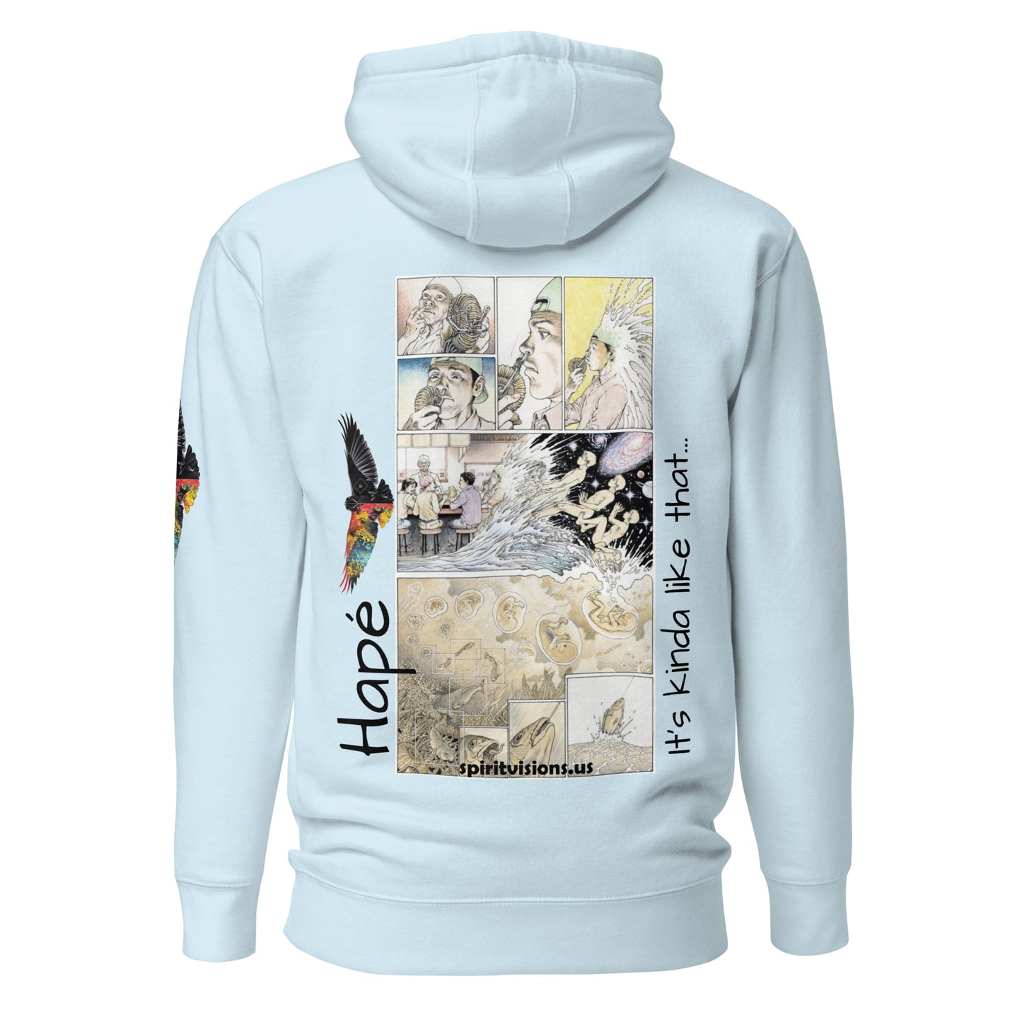 Sudadera con capucha unisex: tira cómica