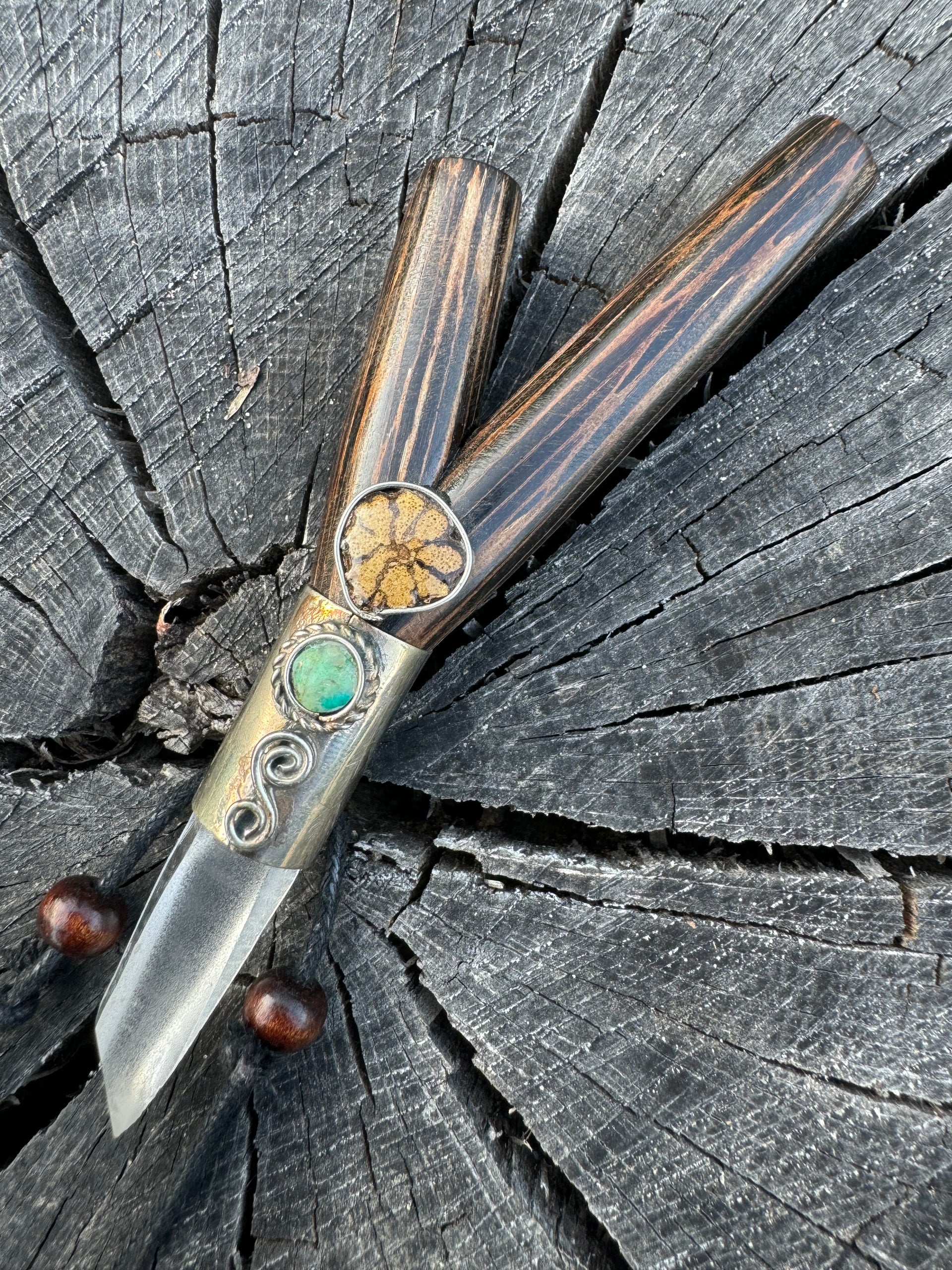 Shipibo Kuripe necklace w/ Metal, Aya & Quartz