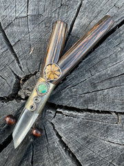 Shipibo Kuripe necklace w/ Metal, Aya & Quartz