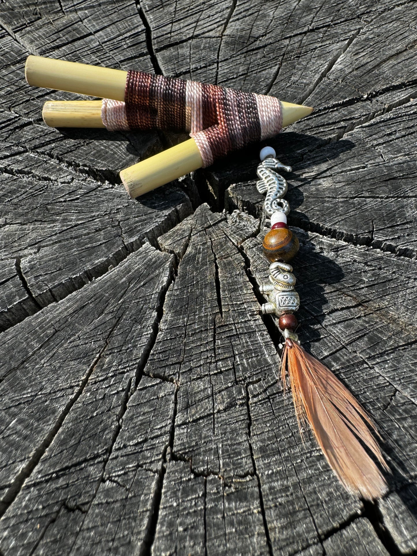 Colombian Double nostril bamboo kuripes (self applicator for hapé/rapé snuff)