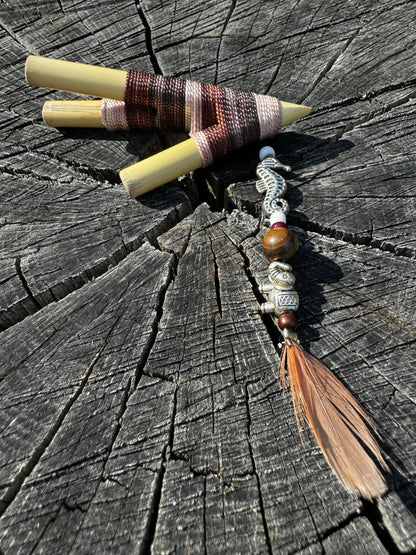 Colombian Double nostril bamboo kuripes (self applicator for hapé/rapé snuff)