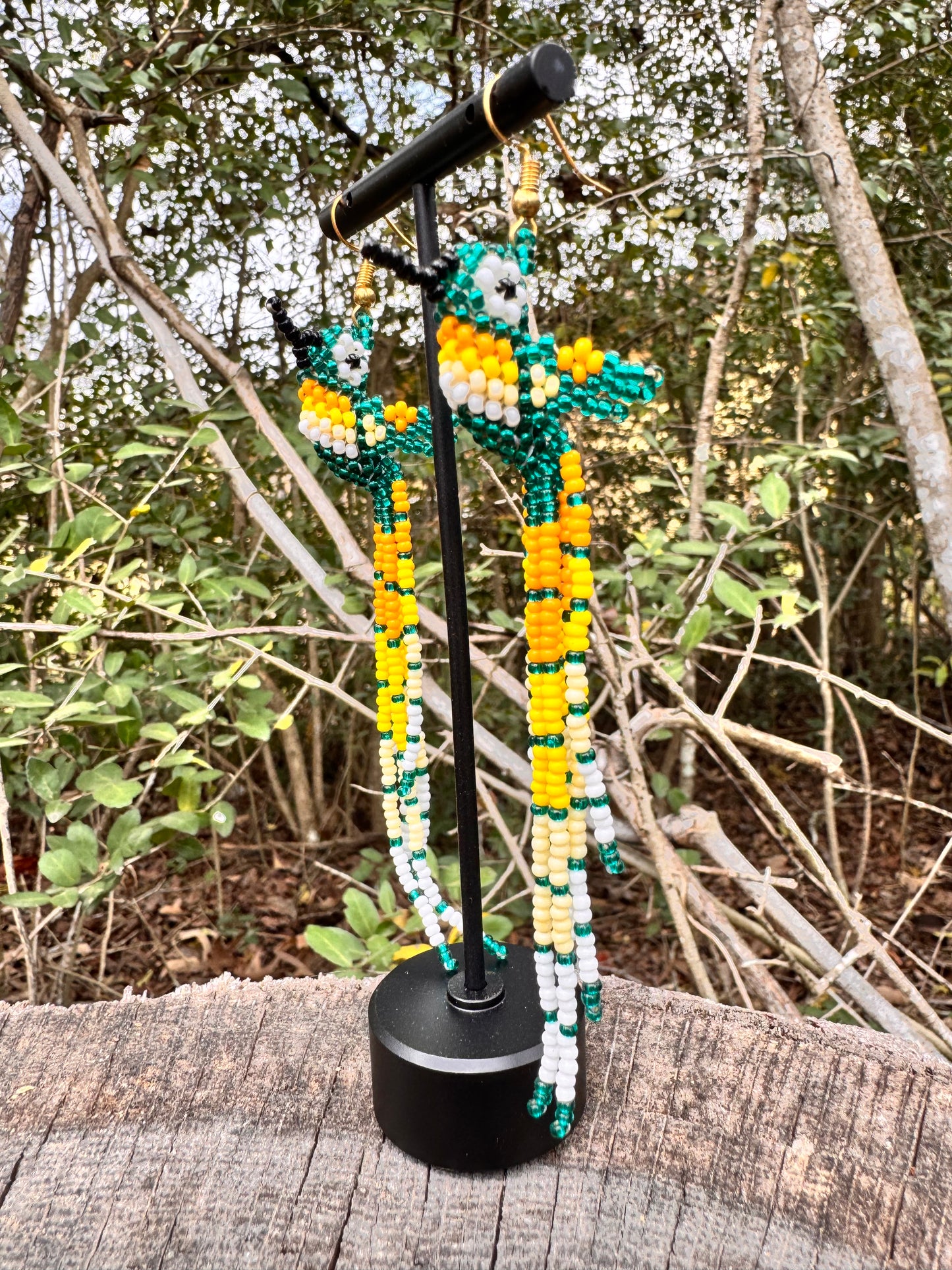 Hummingbirds Beaded Earrings