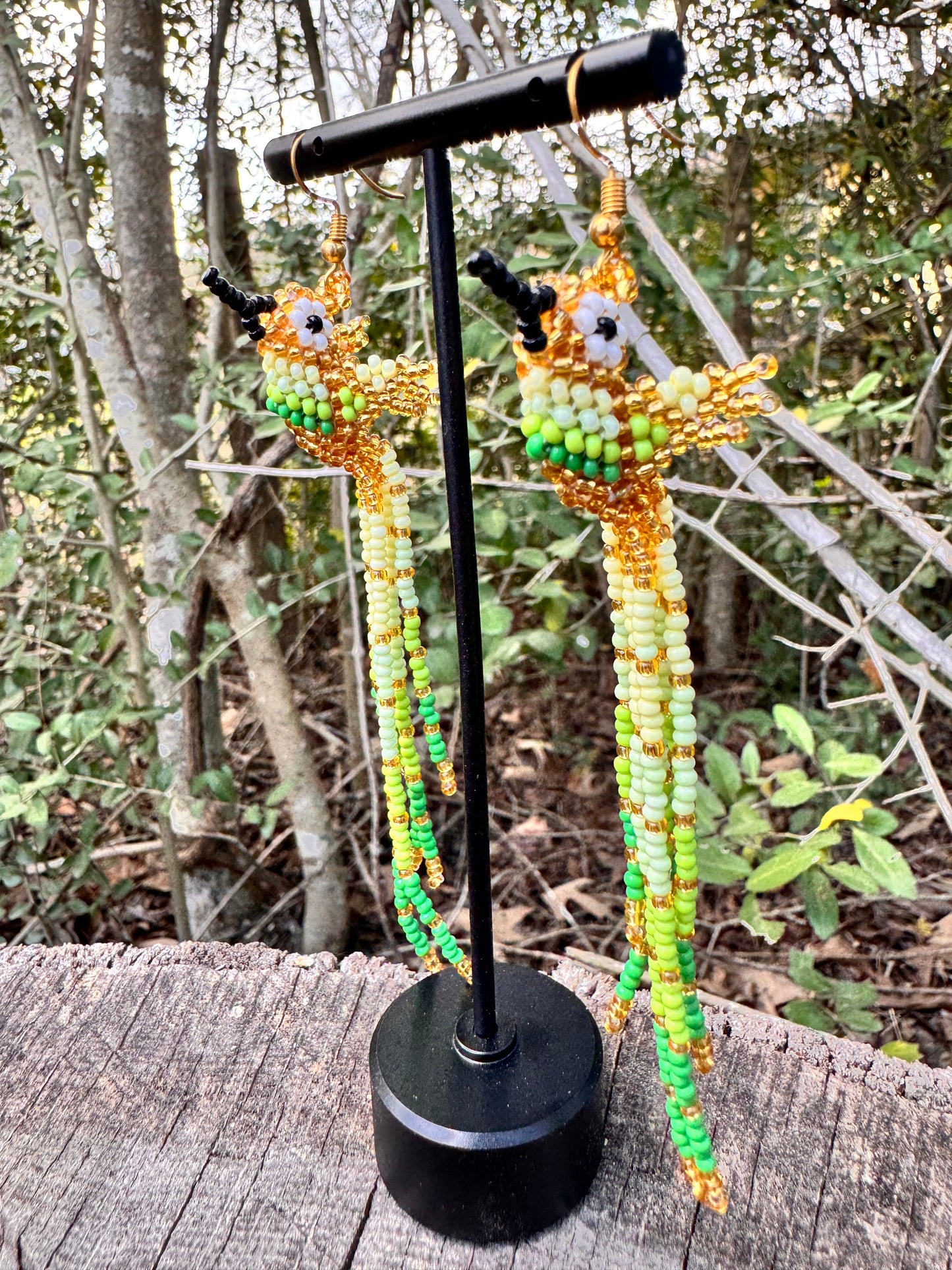 Hummingbirds Beaded Earrings