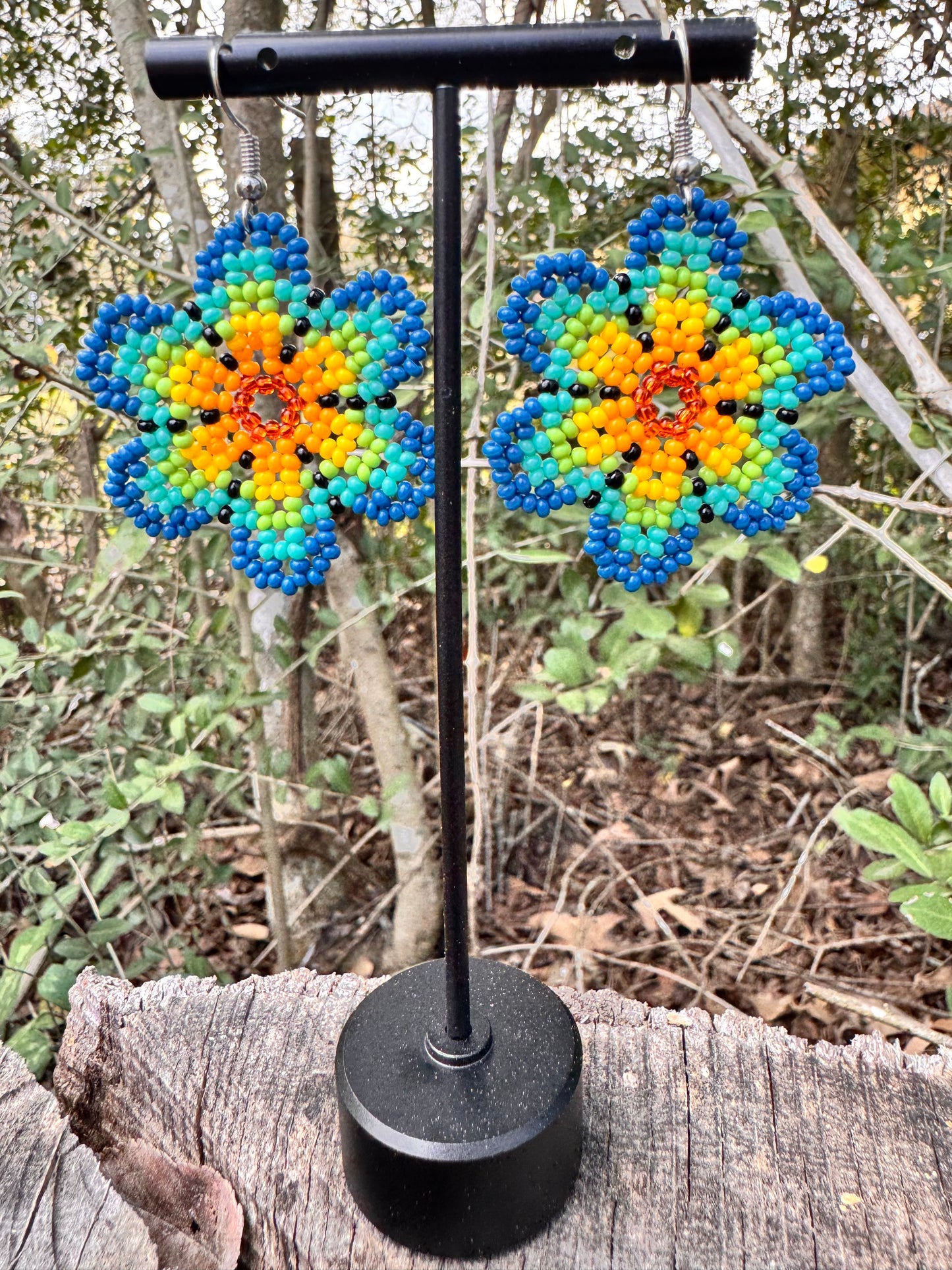 Flowers Beaded Earrings