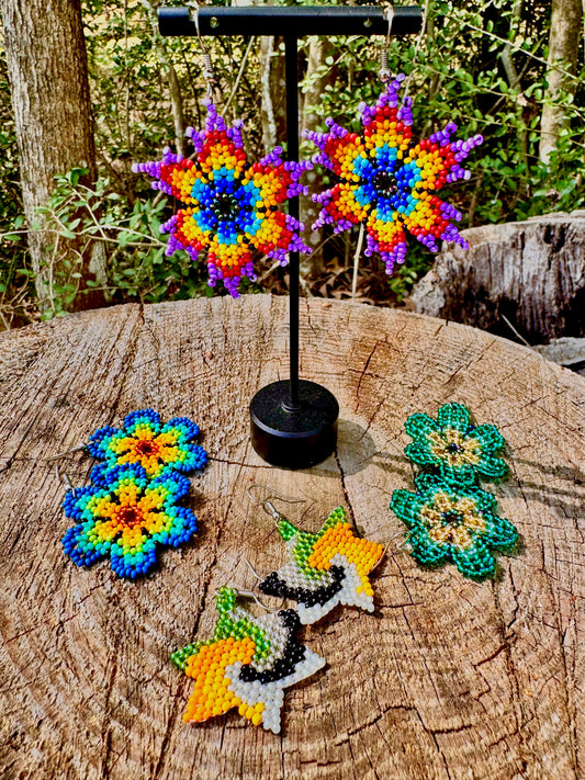 Flowers Beaded Earrings