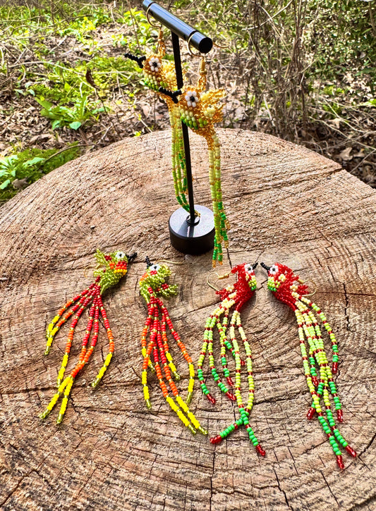 Hummingbirds Beaded Earrings
