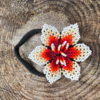 Traditional Flower Beaded Hair Tie