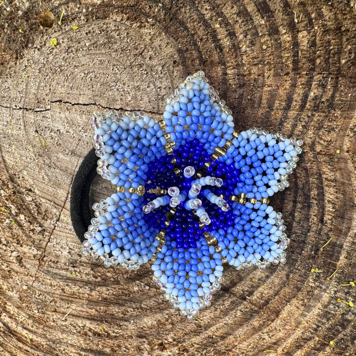 Traditional Flower Beaded Hair Tie