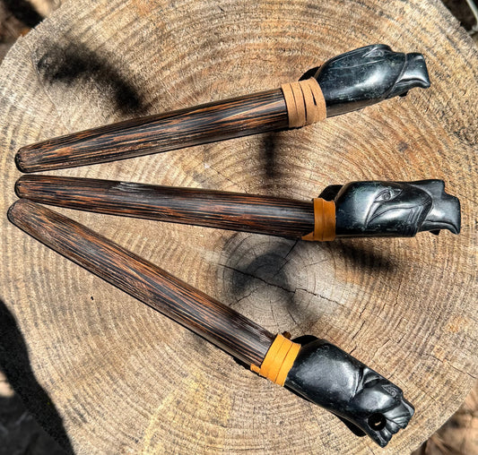 Stone Totem Head Smoking Pipe