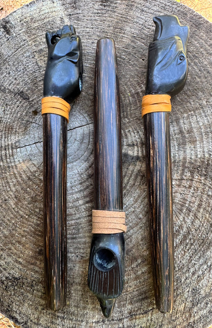 Stone Totem Head Smoking Pipe