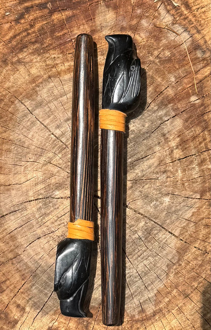 Stone Totem Head Smoking Pipe
