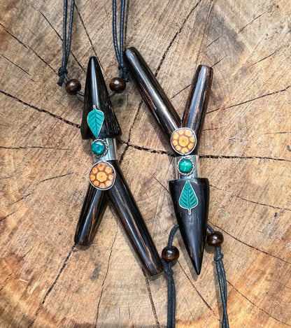 Shipibo Kuripe necklace w/ Metal, Aya & Serpentine