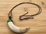 Macrame Boars tooth necklace for Protection & Strength